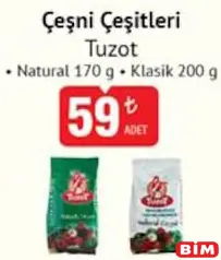 TUZOT ÇEŞNİ ÇEŞİTLERİ fiyat ve kampanya bilgisi